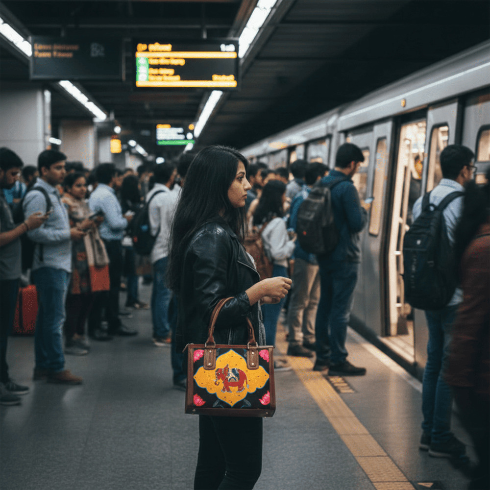 Hathi Madhubani Handbag - Image 8