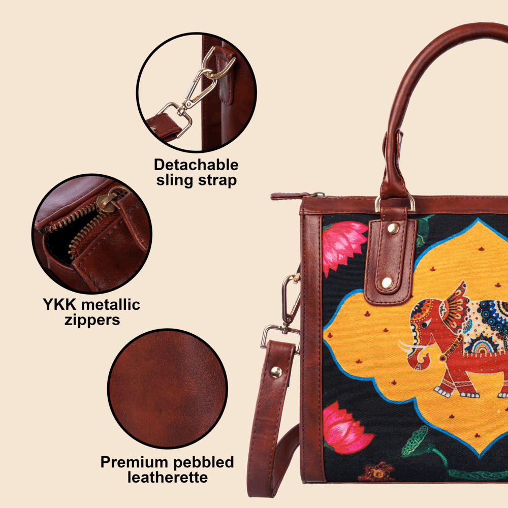Hathi Madhubani Handbag - Image 5